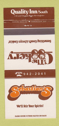 Matchbook Cover - sebastian's Quality Inn South Birmingham AL 30 Strike