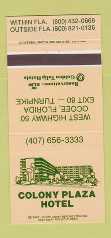 Matchbook Cover - Colony Plaza Hotel Ocoee FL 30 Strike