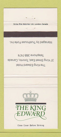 Matchbook Cover - King Edward Hotel Toronto ON 30 Strike