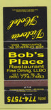 Matchbook Cover - Victoria Hotel Dunnville ON Bob's Place 30 Strike