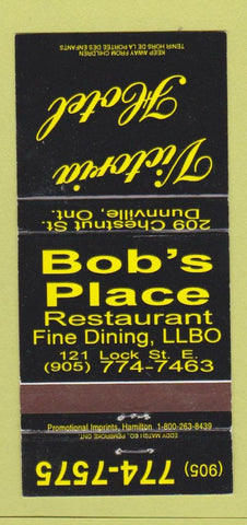 Matchbook Cover - Victoria Hotel Dunnville ON Bob's Place 30 Strike