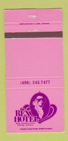 Matchbook Cover - Rex Hotel Billings MT 30 Strike