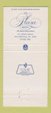 Matchbook Cover - Plaza Hotel Philadelphia PA 30 Strike