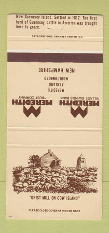 Matchbook Cover - Meredith Village Savings Bank NH Ashland Moultonboro 30 Strike