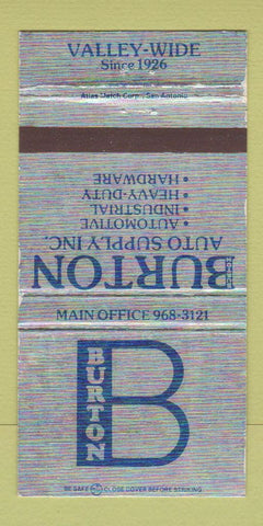Matchbook Cover - Burton Auto Supply McAllen TX WEAR 30 Strike