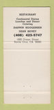 Matchbook Cover - Ocean Street Inn Santa Cruz CA 30 Strike