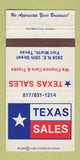 Matchbook Cover - Texas Sales Cars Fort Worth TX 30 Strike