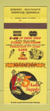Matchbook Cover - Nu 5 Auto Supply Cerritos Norwalk Downey CA 30 Strike