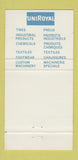 Matchbook Cover - UniRoyal Tires 30 Strike