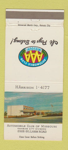 Matchbook Cover - AAA Auto Club Kansas City MO 30 Strike