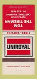 Matchbook Cover - Uniroyal Tires Cheyenne WY 30 Strike