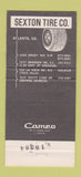 Matchbook Cover - Sexton Tire Company Atlanta GA Smyrna 30 Strike