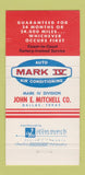 Matchbook Cover - Mark IV Air Conditioning San Francisco CA girlie 30 Strike