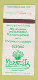Matchbook Cover - Maxwell's on the Bay Naples FL restaurant 30 Strike