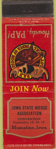 Matchbook Cover - Matchbook Cover Moose Lodge Muscatine IA