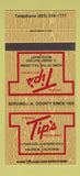 Matchbook Cover - Tip's Restaurant Valencia CA 30 Strike