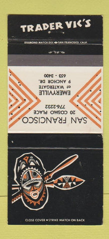 Matchbook Cover - Trader Vic's Tiki San Francisco CA Emeryville 30 Strike