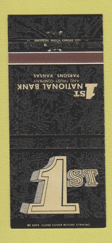 Matchbook Cover - 1st National Bank Parsons KS 30 Strike