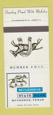 Matchbook Cover - Muleshoe State Bank Muleshoe TX 30 Strike