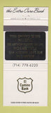 Matchbook Cover - El Camino Bank Anaheim Fullerton Tustin CA 30 Strike