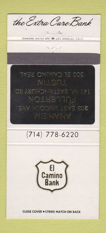 Matchbook Cover - El Camino Bank Anaheim Fullerton Tustin CA 30 Strike