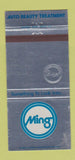 Matchbook Cover - Ming Auto Treatment 30 Strike
