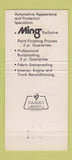 Matchbook Cover - Ming Auto Treatment 30 Strike