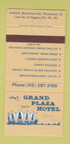 Matchbook Cover - Grand Plaza Hotel Rosemont IL 30 Strike