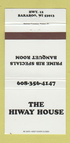 Matchbook Cover - The Hiway House Baraboo WI 30 Strike