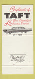 Matchbook Cover - Taft Limousine Service rental 30 Strike