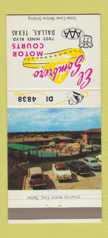 Matchbook Cover - El Sombrero Motor Court Dallas TX 30 Strike