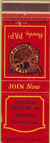 Matchbook Cover - Matchbook Cover Moose Lodge Hazleton PA