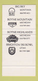 Matchbook Cover - Boyne Resorts Brighton UT MI Skiing SAMPLE 30 Strike