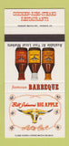 Matchbook Cover Bill Johnson's Big Apple Sauces SAMPLE Mesa Phoenix AZ 30 Strike
