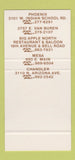 Matchbook Cover Bill Johnson's Big Apple Sauces SAMPLE Mesa Phoenix AZ 30 Strike