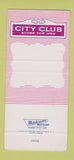 Matchbook Cover - City Club Shoes Men's SAMPLE 30 Strike
