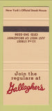Matchbook Cover - Gallagher's New York City Steak House SAMPLE 30 Strike