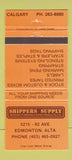 Matchbook Cover - Shipper Supply Brown's Paper Edmonton Calgary AB 30 Strike