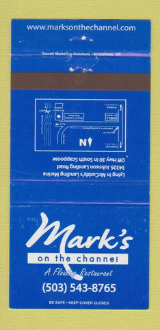 Matchbook Cover - Mark's on the Channel Restaurant 30 Strike