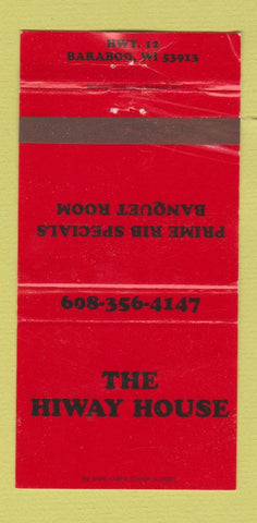 Matchbook Cover - The Hiway House Baraboo WI WEAR 30 Strike