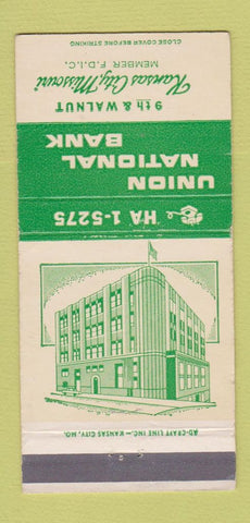 Matchbook Cover - Union NATional Bank Kansas City MO WEAR 30 Strike