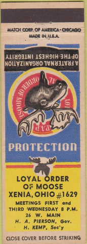 Matchbook Cover - Matchbook Cover Moose Lodge Xenia OH