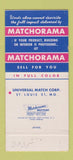 Matchbook Cover - Mathorama Universal Match Kansas City MO WEAR 30 Strike