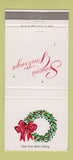 Matchbook Cover Hotels Newark Elizabeth Plainfield NJ Knott Christmas 30 Strike