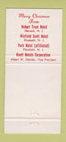 Matchbook Cover Hotels Newark Elizabeth Plainfield NJ Knott Christmas 30 Strike