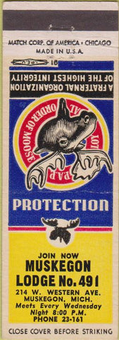 Matchbook Cover - Matchbook Cover Moose Lodge Muskegon MI