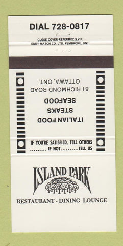 Matchbook Cover - Island Park Ottawa ON restaurant 30 Strike