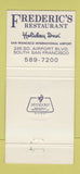 Matchbook Cover - Holiday Inn Frederic's Restaurant San Francisco CA 30 Strike