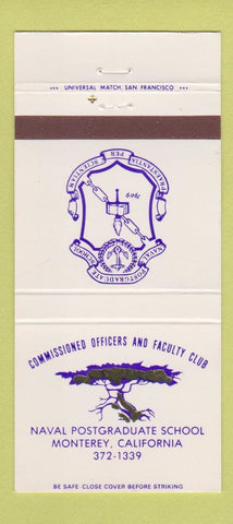 Matchbook Cover - Officers Club Navy Postgrad School Monterey CA 30 Strike