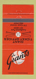 Matchbook Cover - San Francisco Giants Baseball Candlestick Park 30 Strike